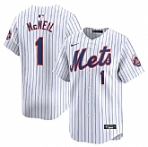 Men's New York Mets #1 Jeff McNeil White 2024 Home Limited Stitched Baseball Jersey Dzhi,baseball caps,new era cap wholesale,wholesale hats